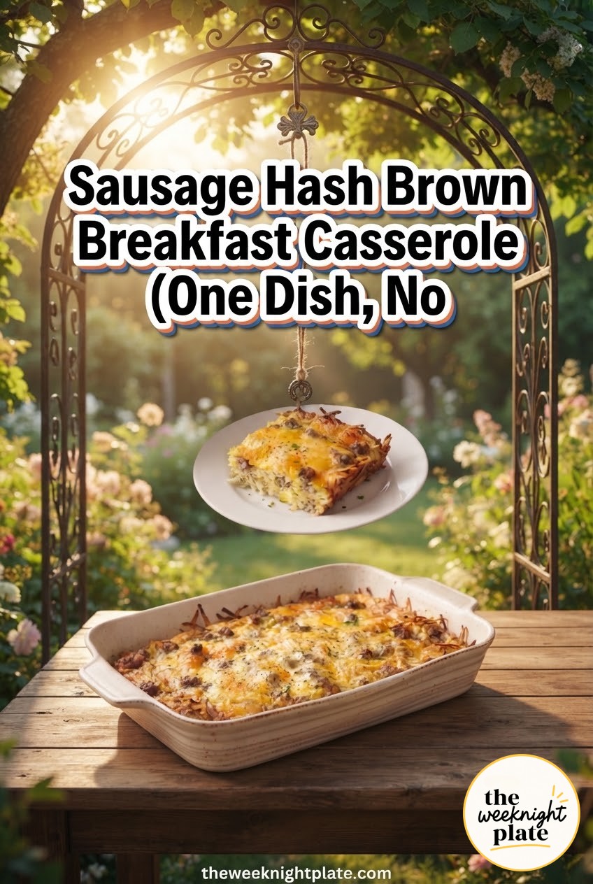 Sausage Hash Brown Breakfast Casserole (One Dish, No